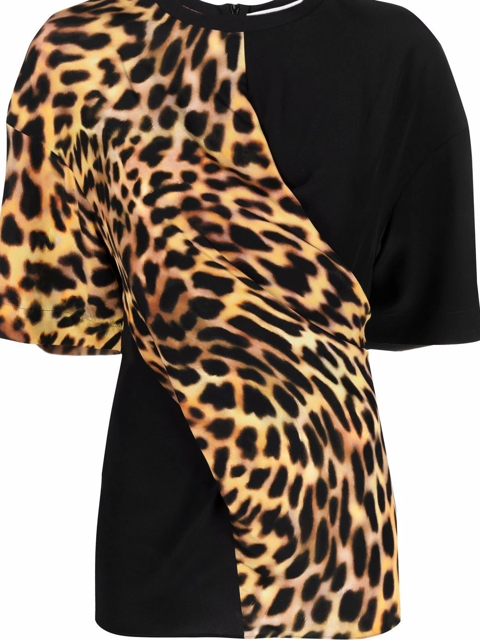 Cheap McCartney print T-shirt cheetah Women Stella panel 0423
